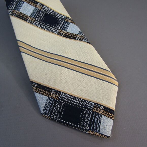 Vintage Emilio Ferrara Tie 1970's era Disco Necktie Woven in Italy Geometric - Picture 2 of 5